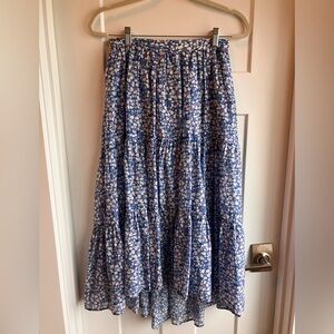 Floral Blue Midi Skirt